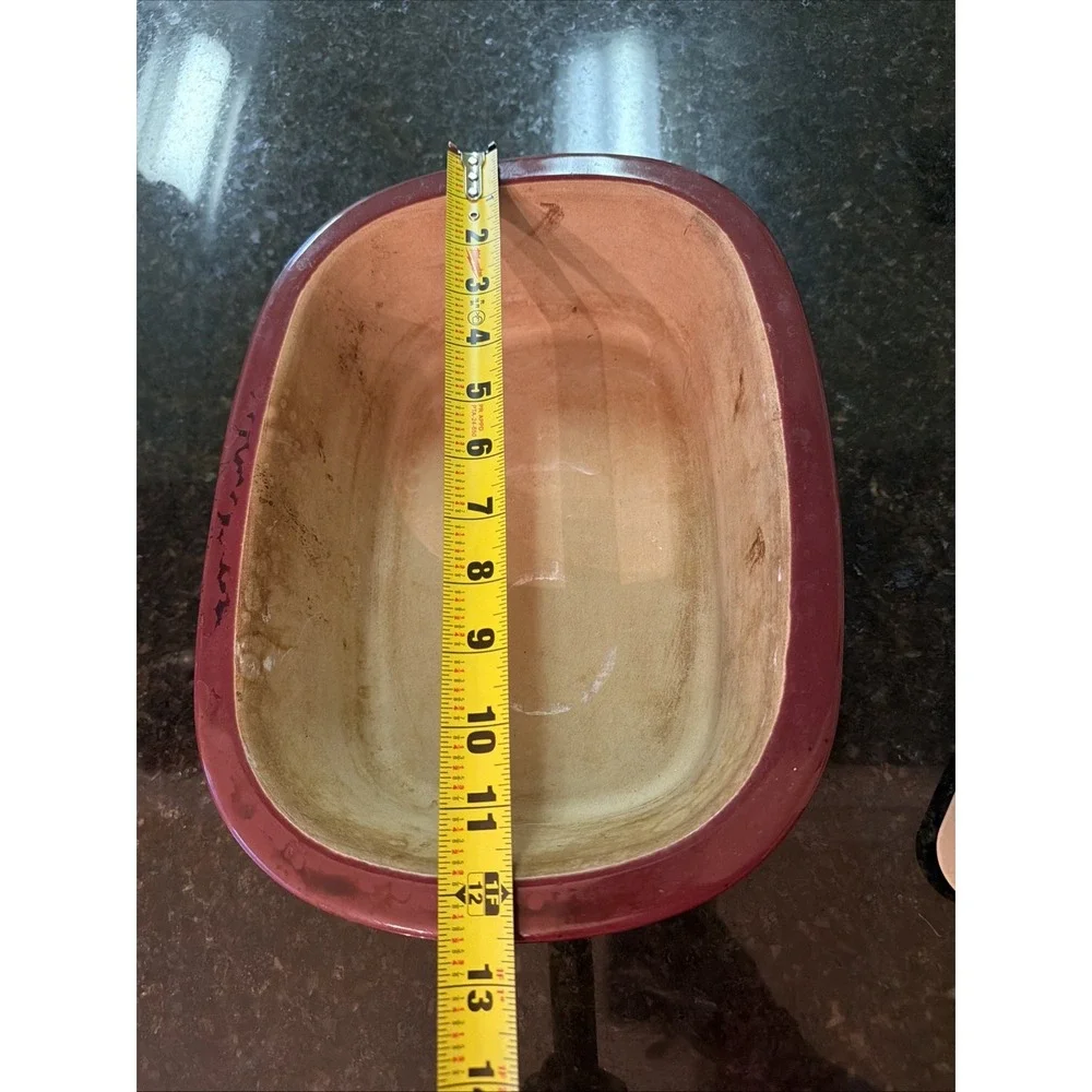 The Pampered Chef Deep Baker Casserole Dish Cranberry Stoneware 3.1Qt Baking
